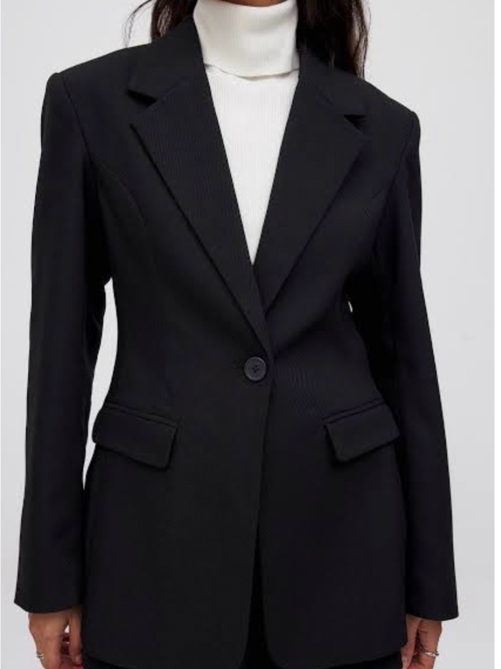 Na-kd Fitted One Button Blazer Black